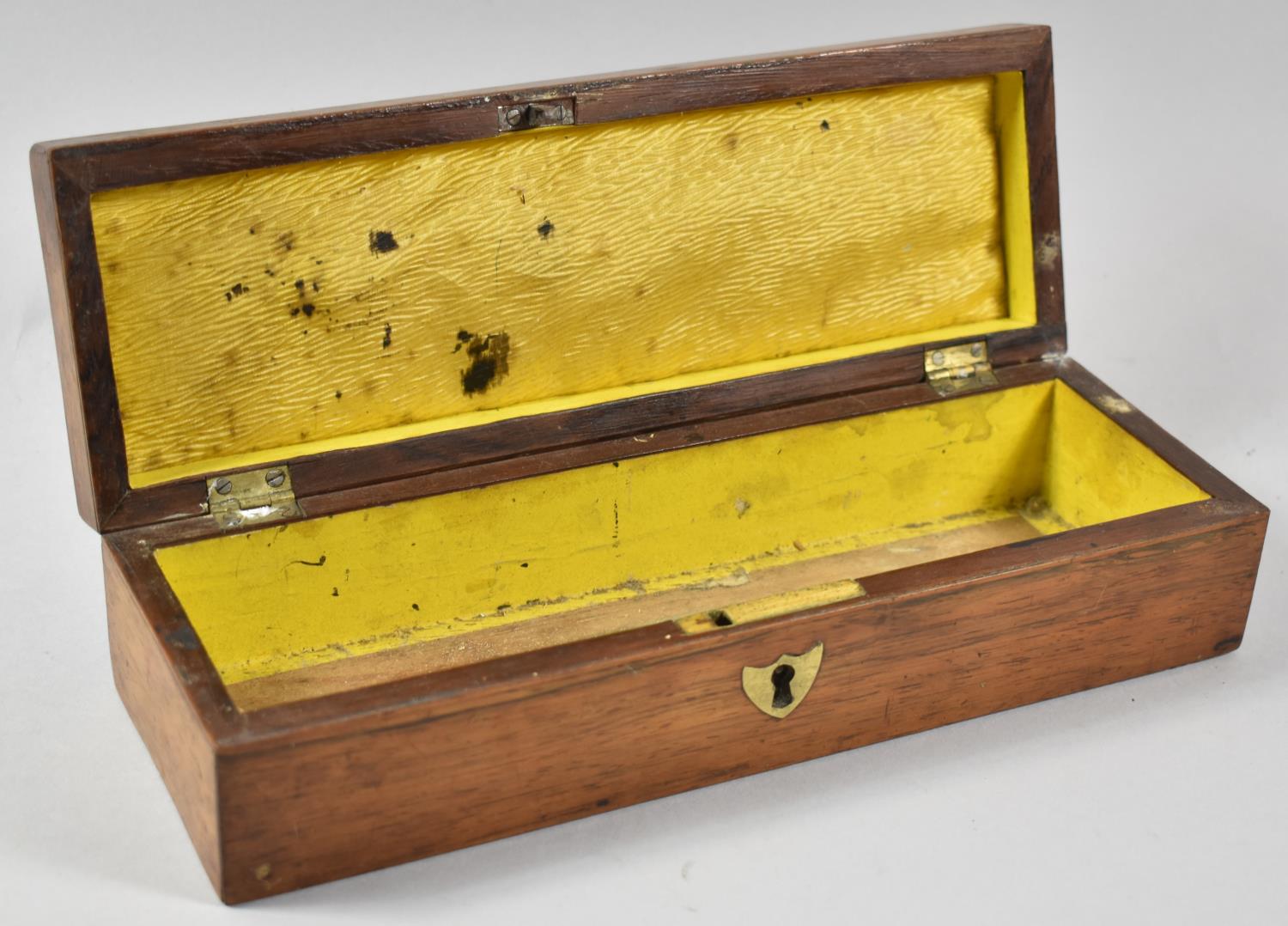 A 19th Century Brass Inlaid Rosewood Pencil or Pen Box, 25.5cm Wide - Image 2 of 2