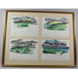 A Framed Set of Four Watercolour Sketches, "Across the Kenmare River, Four Pages From an Irish