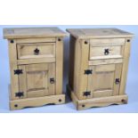 A Pair of Modern Bedside Cabinets with Single Drawers Over Cupboards, 53cm Wide