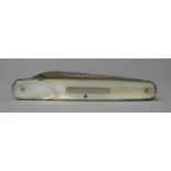 A Early 20th Century Mother of Pearl Mounted Silver Bladed Penknife by Thomas Bradbury Hague, 8.