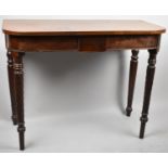 A Regency Mahogany Former Tea Table with Spiralled Front Supports, Replacement Top, 92.5cm Wide