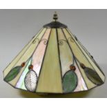 A Reproduction Ceiling Mounting Two Branch Light Fitting with Tiffany Style Shade, 35cm Diameter