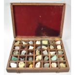 An Edwardian Cased Collection of Mineral Samples, 34cm Wide