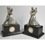 A Pair of Vintage NATD Ballroom Dancing Trophies, Presented 1959, 20cm high