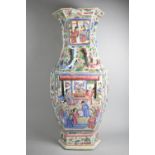 A 19th Century Chinese Canton Famille Rose Vase Decorated in Relief with Lizards, Interior Cartouche