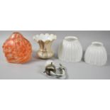 A Collection of Various Vintage Opaque Glass Light Shades etc