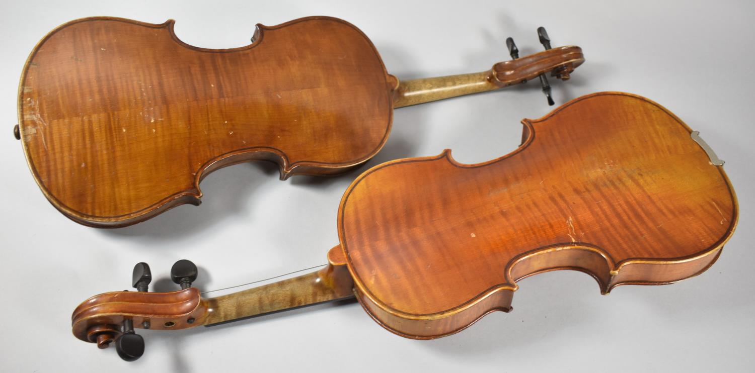 Two Vintage Violins for Restoration, 3/4 and Full Size - Image 2 of 2