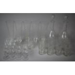 A Collection of Various Etched Drinking Glasses to Include Tumblers, Decanters, Sherries etc