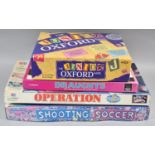 A Collection of Board Games to Include Operation, Junior Oxford, Draughts and Shooting Soccer