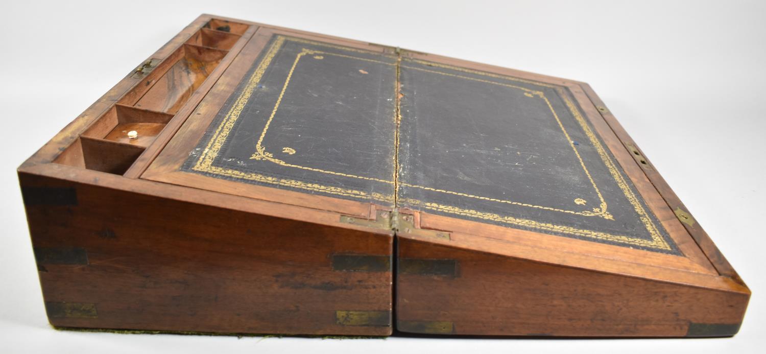 A 19th Century Brass Banded Mahogany Writing Slope with Fitted Interior, 45cm Wide - Image 2 of 2