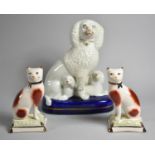 A Pair of Staffordshire Ware Seated Cats by Kent, Mid/Late 20th Century, 10.5cm High, Together