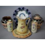 A Collection of 19th Century and Later Ceramics to Include Blush Ivory Jug and Stand, Two Empire