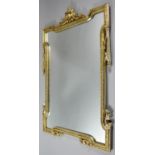 A Modern Gilt Framed Rectangular Wall Mirror, 66cm high