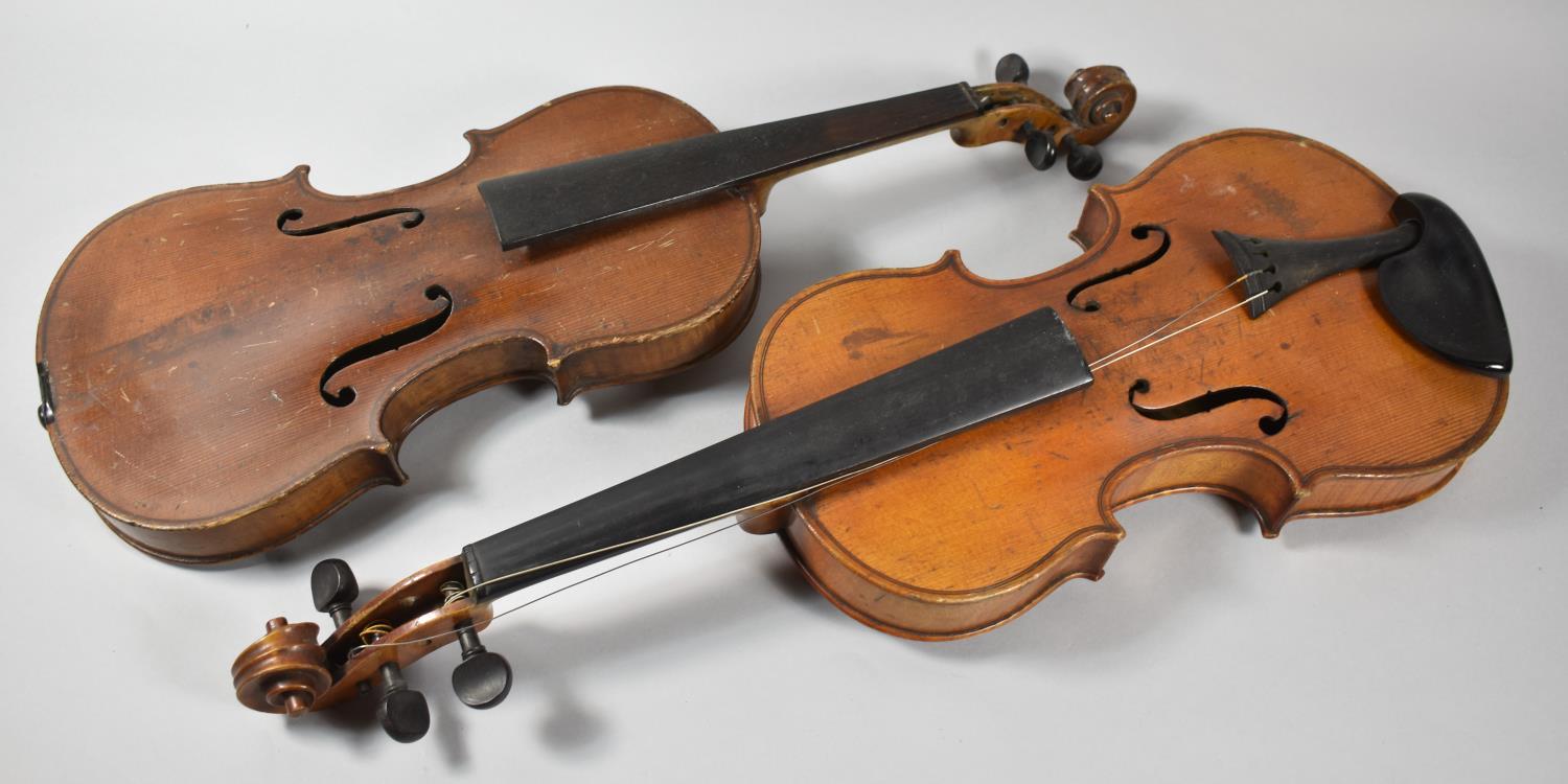 Two Vintage Violins for Restoration, 3/4 and Full Size