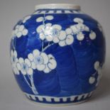 A 19th Century Oriental Blue and White Prunus Pattern Ginger Jar with Four Character Mark to Base,