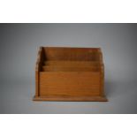 An Edwardian Oak Three Division Stationery or Letter Rack, 24.5cm wide