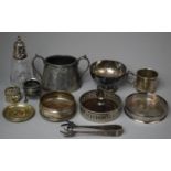 A Collection of Various Silverplate and Pewter to Include Sugar Bowls, Wine Pourer, Sugar Bow,