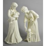 Two Royal Worcester Creamware Figures, Sweet Dreams and First Steps, with Certificates