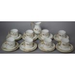 A Late 19th Century White and Gilt Floral Garland Decorated Teaset to Comprise Eight Cups, Eight