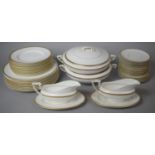 A Collection of Royal Worcester Gilt and White Viceroy Pattern Dinnerwares to Comprise to Tureens,