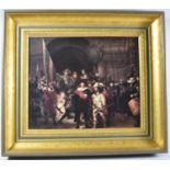 A Framed Print Depicting Soldiers, 27x22cm