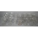 A Collection of 19th Century and Later Drinking Glasses to Comprise 19th Century Ale Glass with