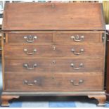 A Mid 19th Century Mahogany Fall Front Bureau with Two Short and Three Long Drawers to Base, Fall