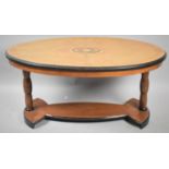 A Late 19th Century Oval Topped Inlaid Walnut Coffee Table, 86.5cm Wide