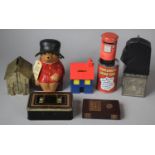 A Collection of Various Vintage Money Boxes to Include Noddy's House, Paddington Bear, Alphabet