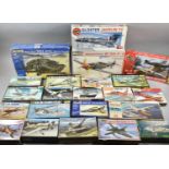 A Box Containing 22 Model Aircraft and Tank Kits