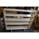 A Cream Painted Four Shelf Open Bookcase, 125cm Wide