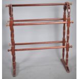 A Reproduction Stained Victorian Style Towel Rail, 74cm Wide