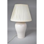 A Large Crackle Glazed Ceramic Table Lamp and Shade, Total Height 71cm
