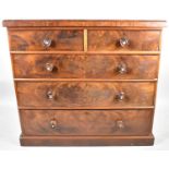 A 19th Century Flame Mahogany Bedroom Chest of Two Short and Three Long Drawers, 105cm Wide