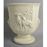 A Large Beswick Vase Decorated in Relief with Deer, Shape No.1051, 25cm high