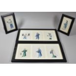 Two Pairs of Framed Chinese Paintings on Silk