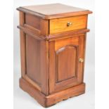 A Reproduction Victorian Style Bedside Cabinet with Single Drawer Over Cupboard Base, 65cm High