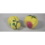 A Pair of Mid 20th Century Chinese Glazed Stoneware Studies of Fruit