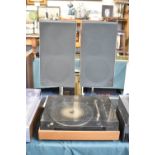 A Bang & Olufsen Beogram 1500 Record Player with Beovox S 45 Speakers on Stands, Untested