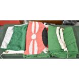 A Collection of Three African Cloth Flags for Nigeria, Libya and Kenya