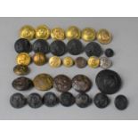 A Small Collection of Various Military and Other Buttons to Include Red Cross, Naval etc