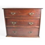 An Early 20th Century Mahogany Three Drawer Collectors Cabinet, 45x37x18 cms