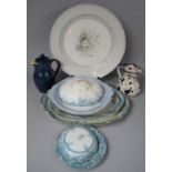 A Collection of Various Transfer Printed Dinnerwares to Comprise Three Platters of Graduated
