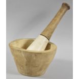 A Late 19th/Early 20th Century Pestle and Mortar, Pestle 28cm long and Mortar 17cm Diameter,