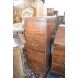 An Edwardian Four Drawer Wooden Filing Cabinet, 48x65x131cm