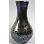 An Acid Etched Iridescent Studio Glass Vase, 17.5cm high