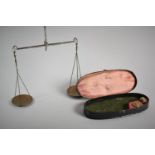A Late 19th Century Scumble Glazed Tortoiseshell Effect Metal Oval Case Containing Jeweller's or