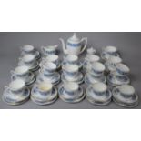 A Large Coalport Revelry Pattern Tea and Coffee Set to Comprise Sixteen Cups (Large and Small