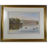 A Gilt Framed Pastel, Creek at Malpas, Near Truro by Margaret Merry, 45x30cm