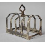 A Silver Four Slice Toast Rack, 7.5cm Long